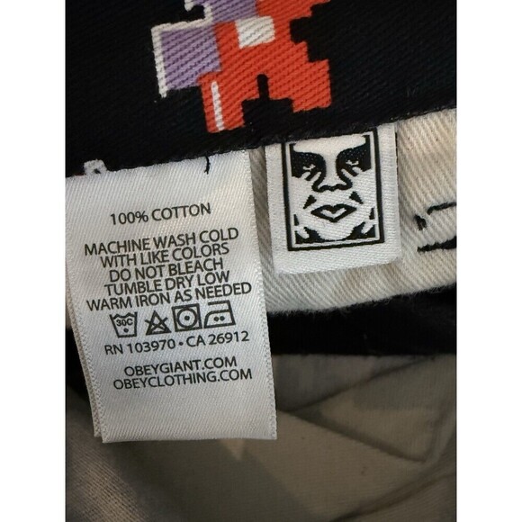 OBEY Womens  Pants Trousers Size 27 black casual Floral Relaxed Skater - Picture 11 of 12